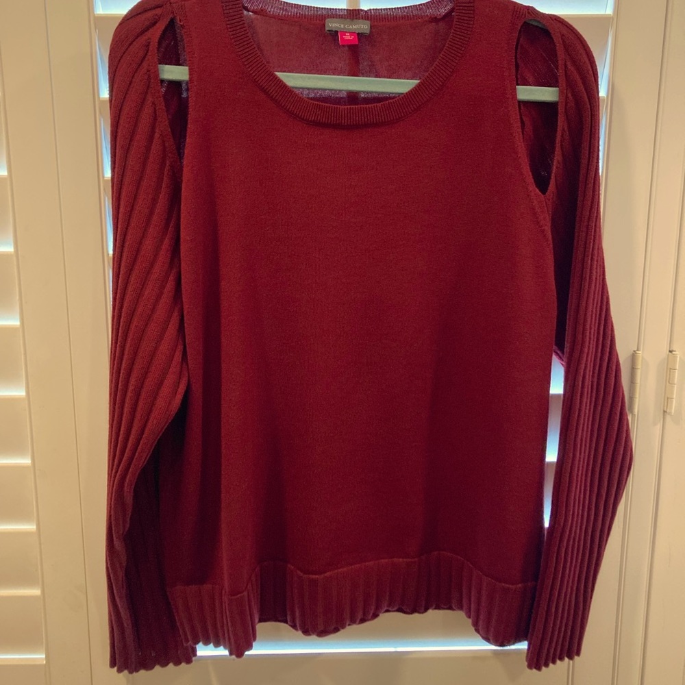 Vince Camuto, like new light weight sweater.  Deep wine burgundy color.